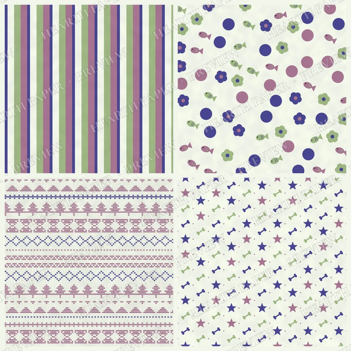 Playful Whiskers Digital Paper Pack preview 6