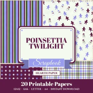 Poinsettia Twilight Digital Paper Pack cover