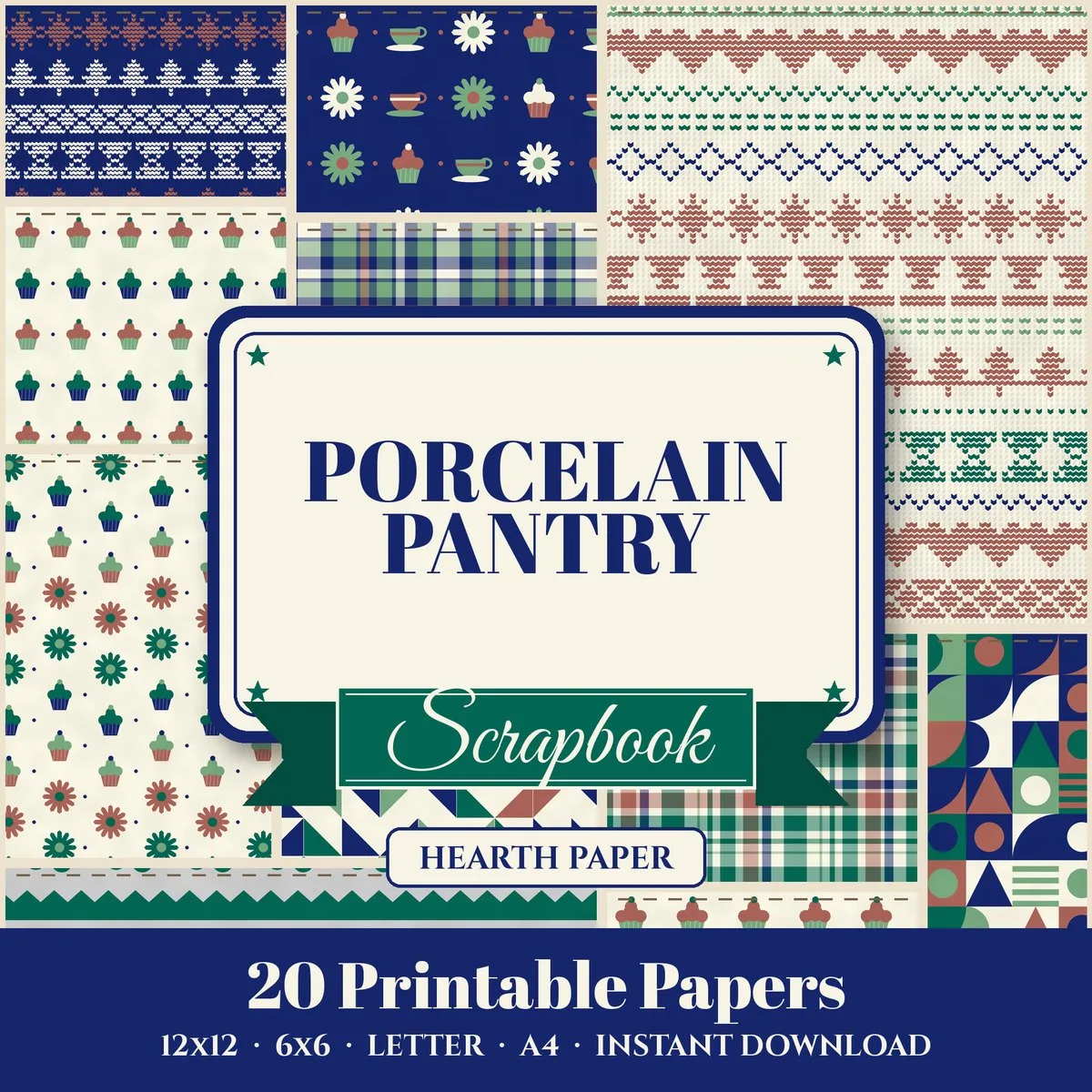 Porcelain Pantry Digital Paper Pack cover