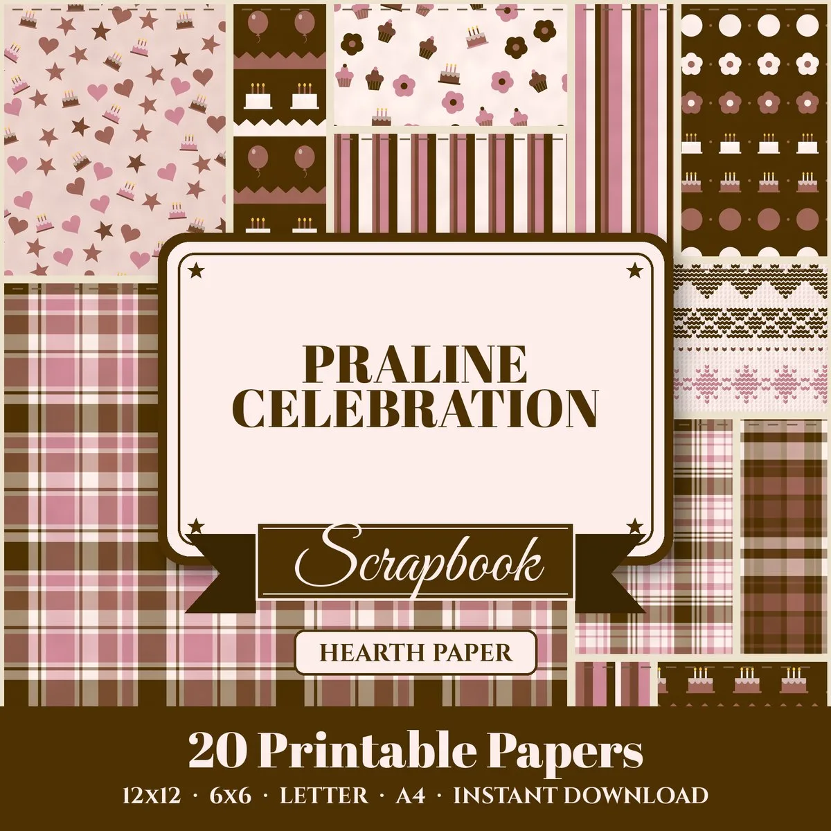 Praline Celebration Digital Paper Pack cover