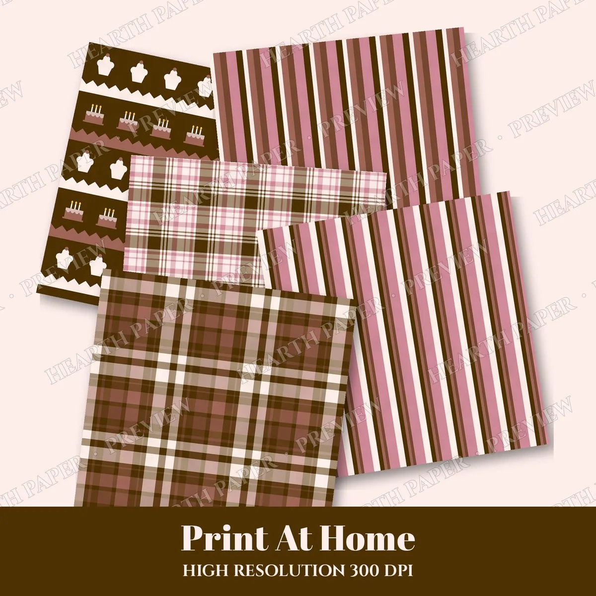 Praline Celebration Digital Paper Pack preview 3