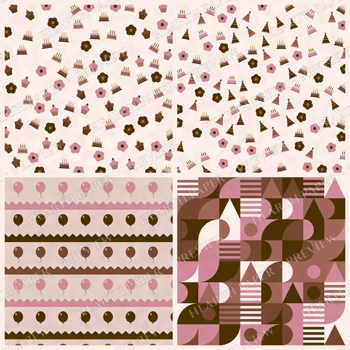 Praline Celebration Digital Paper Pack preview 5