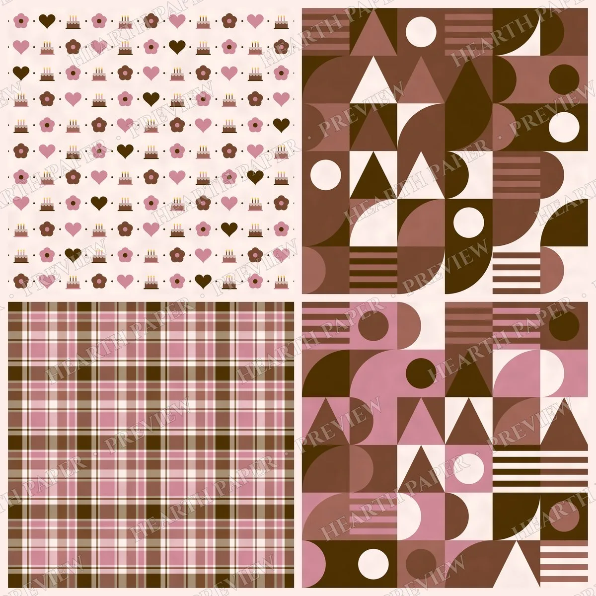 Praline Celebration Digital Paper Pack preview 6