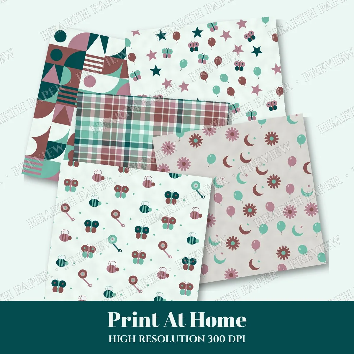 Precious Muslin Press Digital Paper Pack preview 3