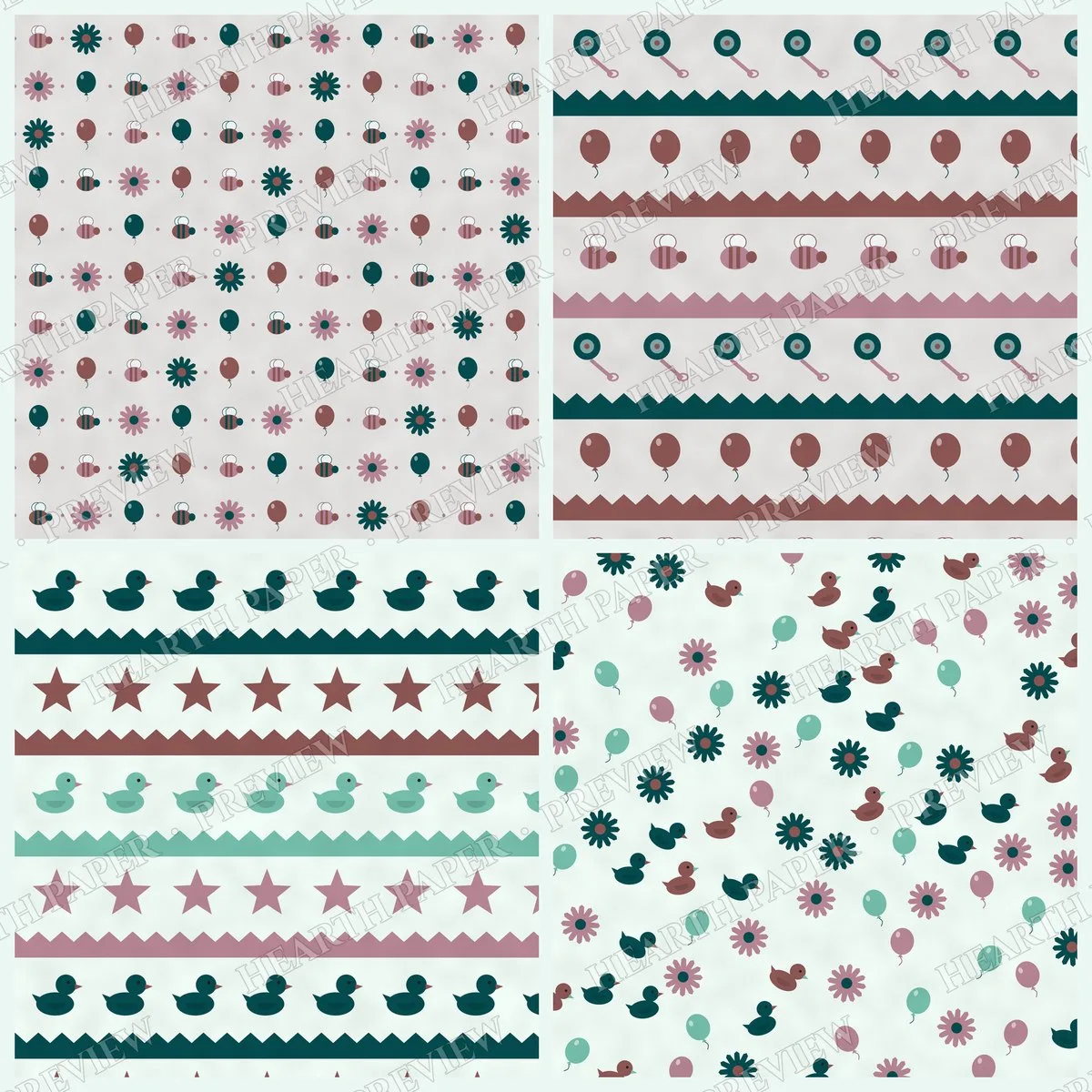Precious Muslin Press Digital Paper Pack preview 6