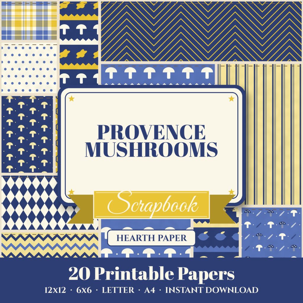 Provence Mushrooms Digital Paper Pack cover