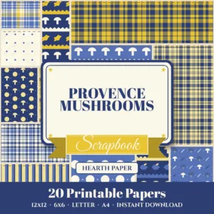 Provence Mushrooms Digital Paper Pack cover