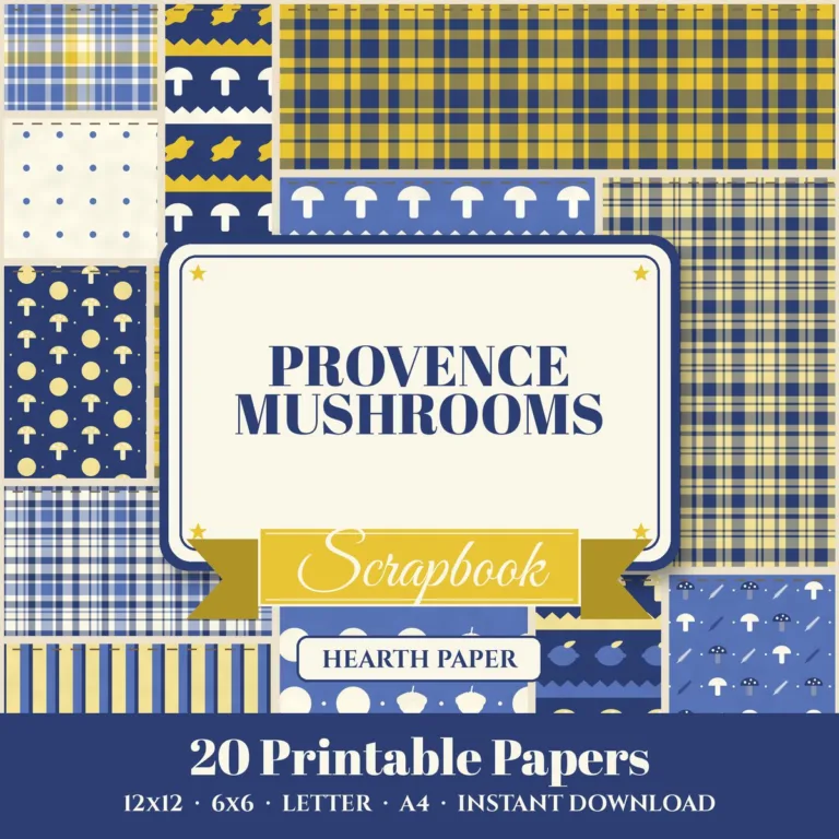 Provence Mushrooms Digital Paper Pack cover