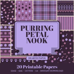 Purring Petal Nook Digital Paper Pack cover