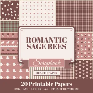 Romantic Sage Bees Digital Paper Pack cover