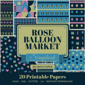 Rose Balloon Market Digital Paper Pack cover