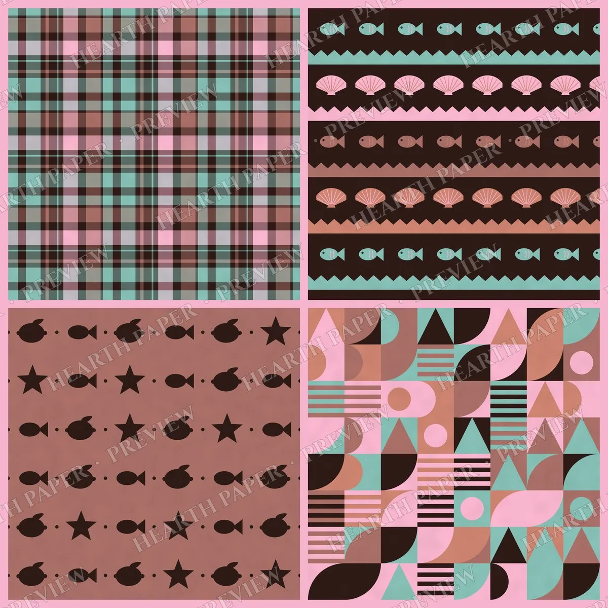 Rose Sailboat Notes Digital Paper Pack preview 5