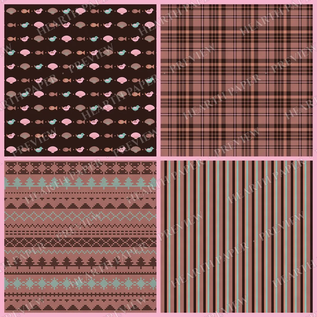 Rose Sailboat Notes Digital Paper Pack preview 6