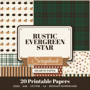 Rustic Evergreen Star Digital Paper Pack