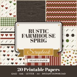 Rustic Farmhouse Sprig Digital Paper Pack cover