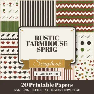 Rustic Farmhouse Sprig Digital Paper Pack