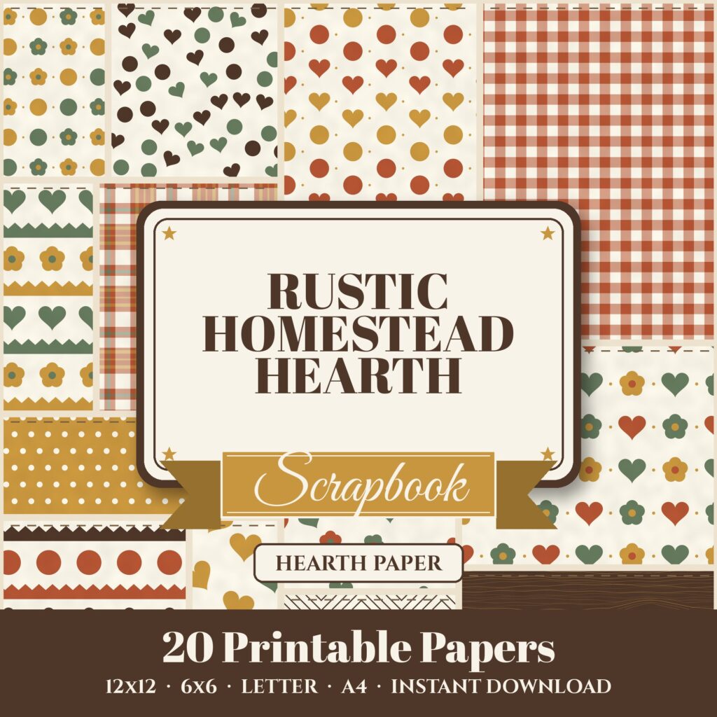 Rustic Homestead Hearth Digital Paper Pack cover