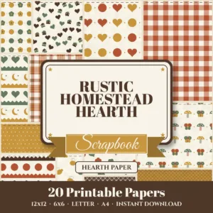 Rustic Homestead Hearth Digital Paper Pack