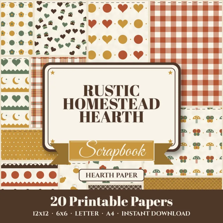Rustic Homestead Hearth Digital Paper Pack cover