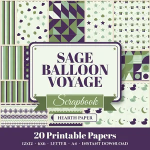 Sage Balloon Voyage Digital Paper Pack cover