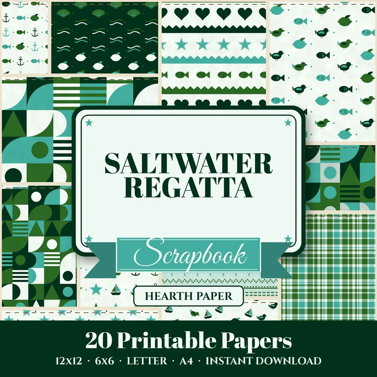 Saltwater Regatta Digital Paper Pack cover