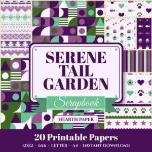 Serene Tail Garden Digital Paper Pack cover