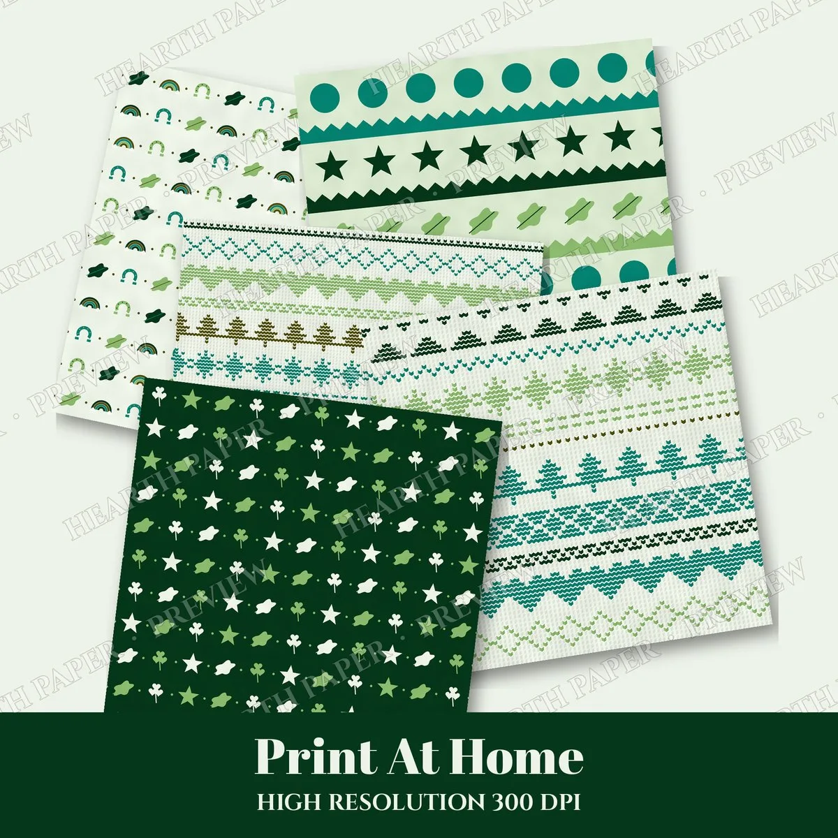 Shamrock Gazette Digital Paper Pack preview 3