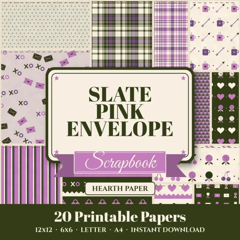 Slate Pink Envelope Digital Paper Pack cover