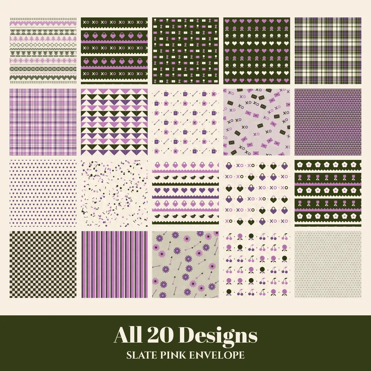 Slate Pink Envelope Digital Paper Pack preview 2