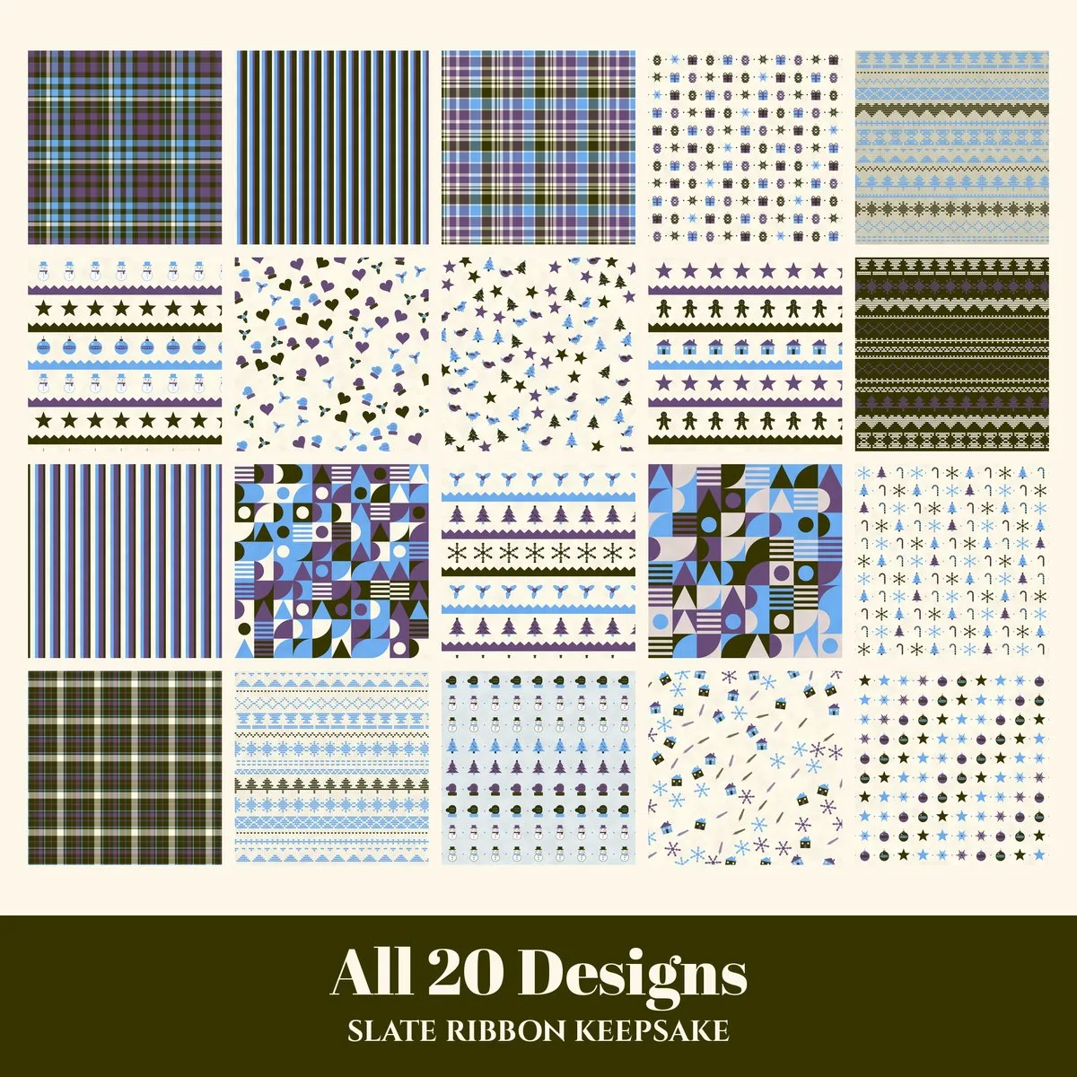 Slate Ribbon Keepsake Digital Paper Pack preview 2