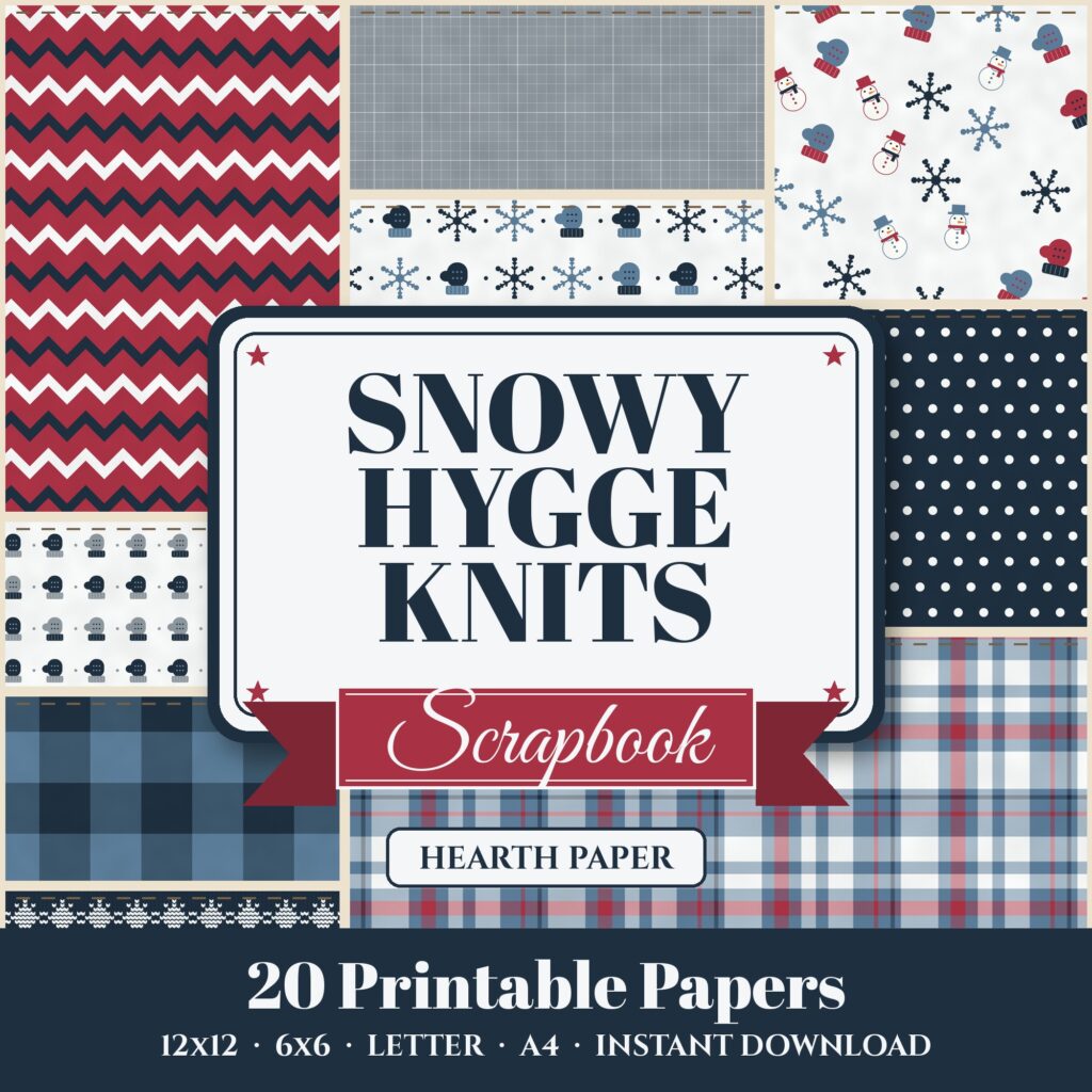 Snowy Hygge Knits Digital Paper Pack cover