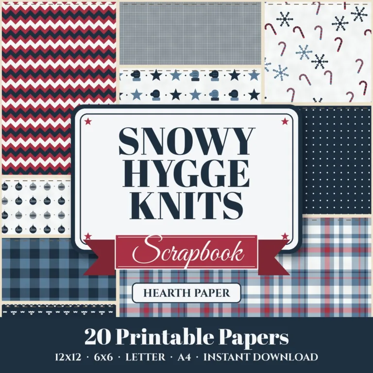 Snowy Hygge Knits Digital Paper Pack cover