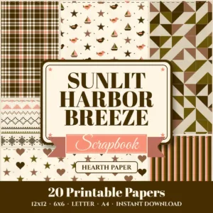 Sunlit Harbor Breeze Digital Paper Pack