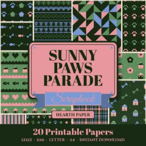 Sunny Paws Parade Digital Paper Pack cover