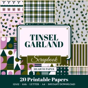 Tinsel Garland Digital Paper Pack cover