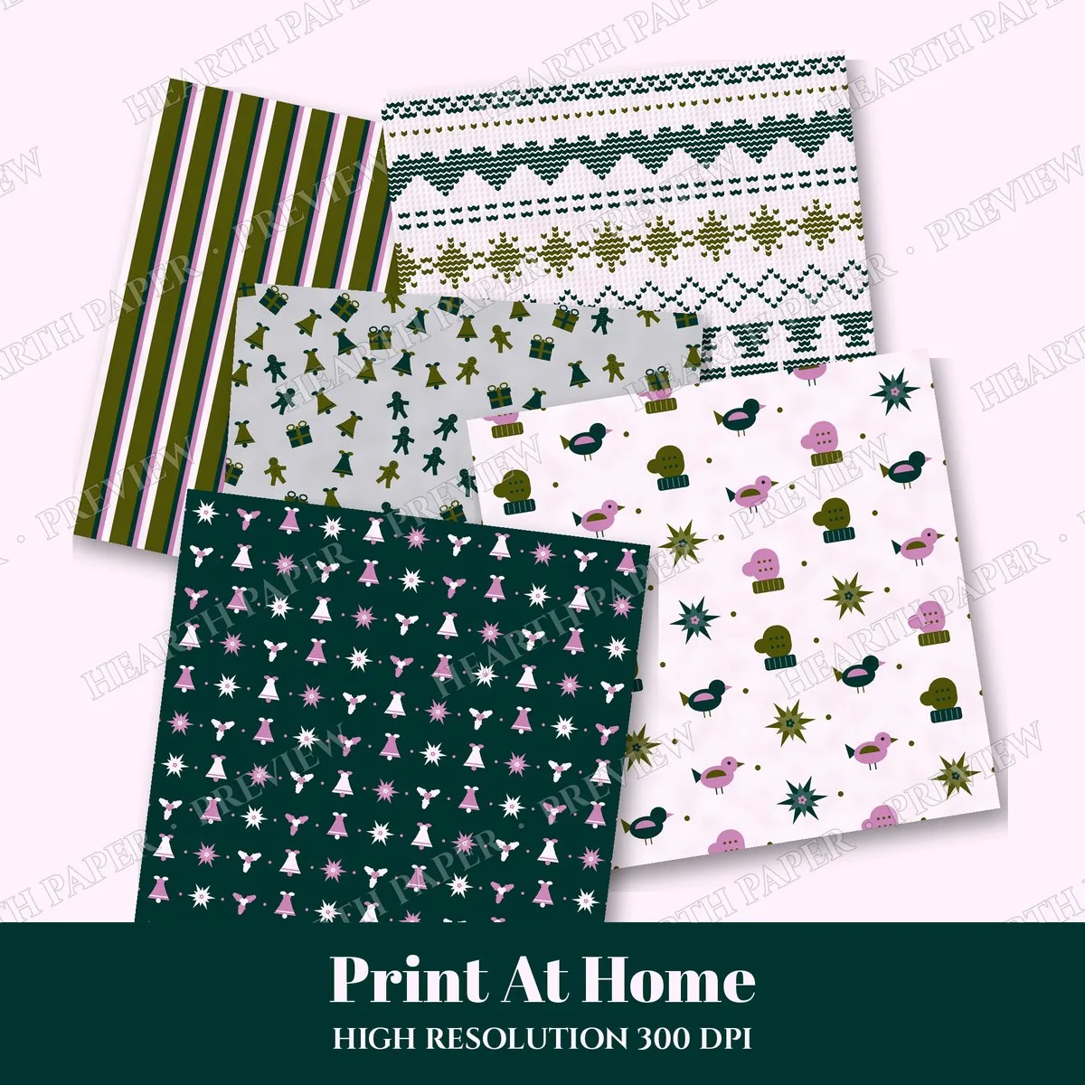 Tinsel Garland Digital Paper Pack preview 3