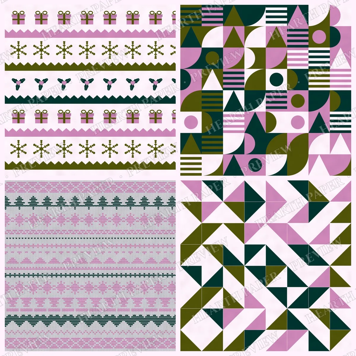 Tinsel Garland Digital Paper Pack preview 5
