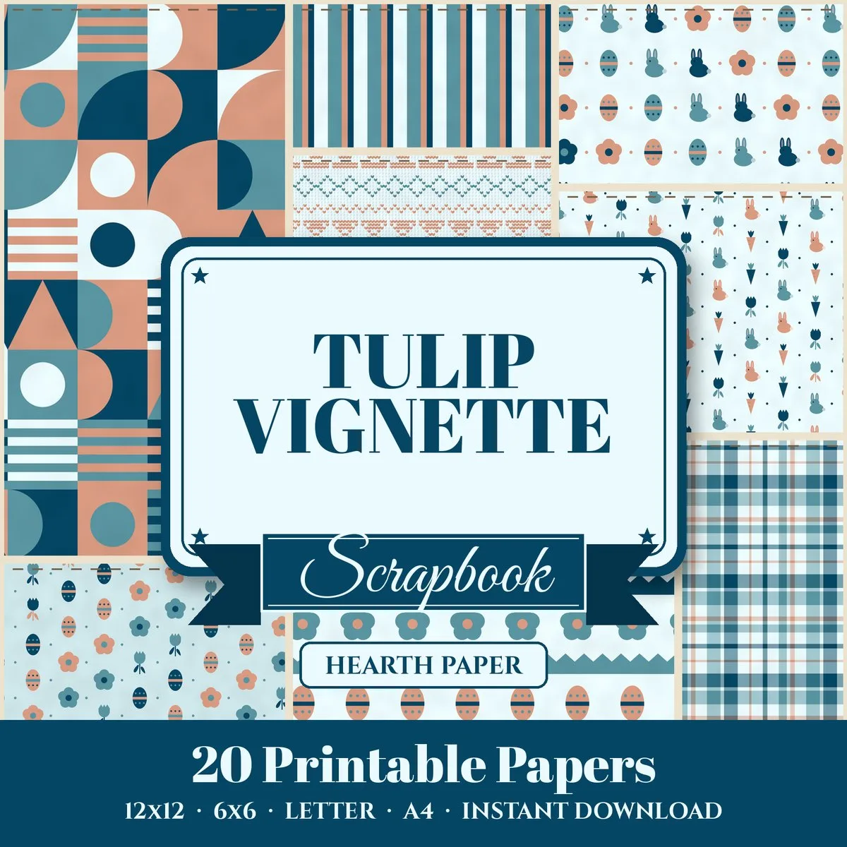Tulip Vignette Digital Paper Pack cover