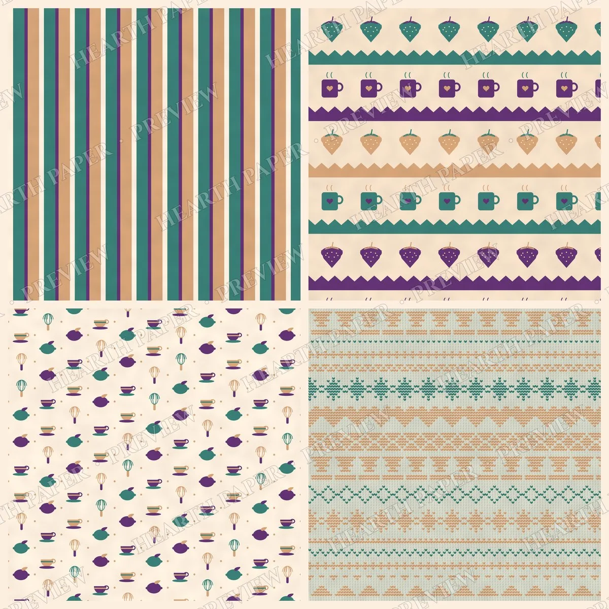 Vanilla Meringue Digital Paper Pack preview 6