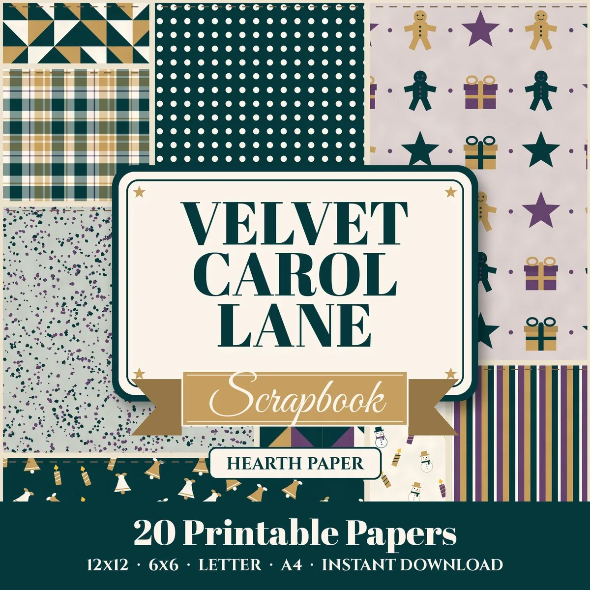 Velvet Carol Lane Digital Paper Pack cover