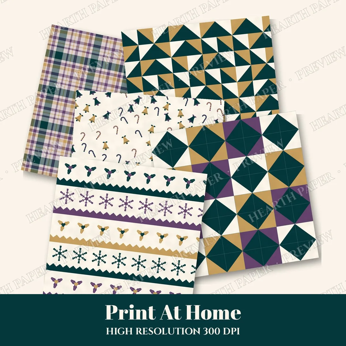 Velvet Carol Lane Digital Paper Pack preview 3