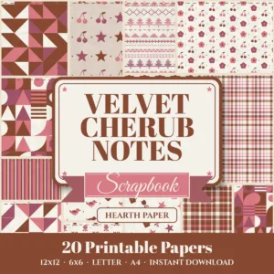 Velvet Cherub Notes Digital Paper Pack cover