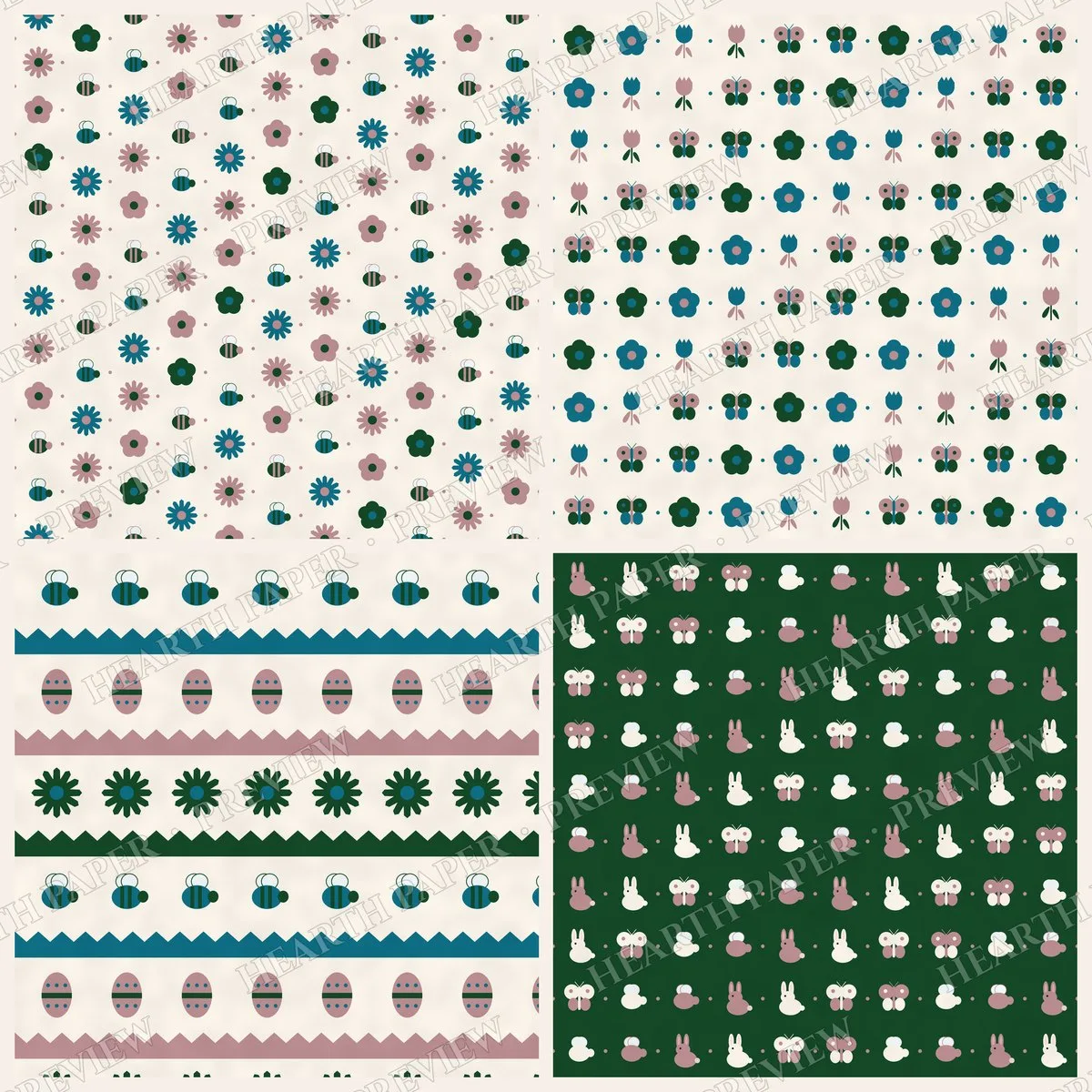 Vernal Awakening Digital Paper Pack preview 5