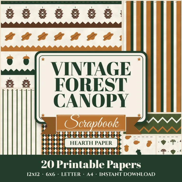 Vintage Forest Canopy Digital Paper Pack cover