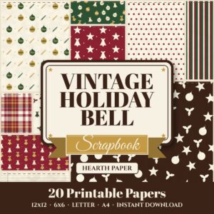 Vintage Holiday Bell Digital Paper Pack cover