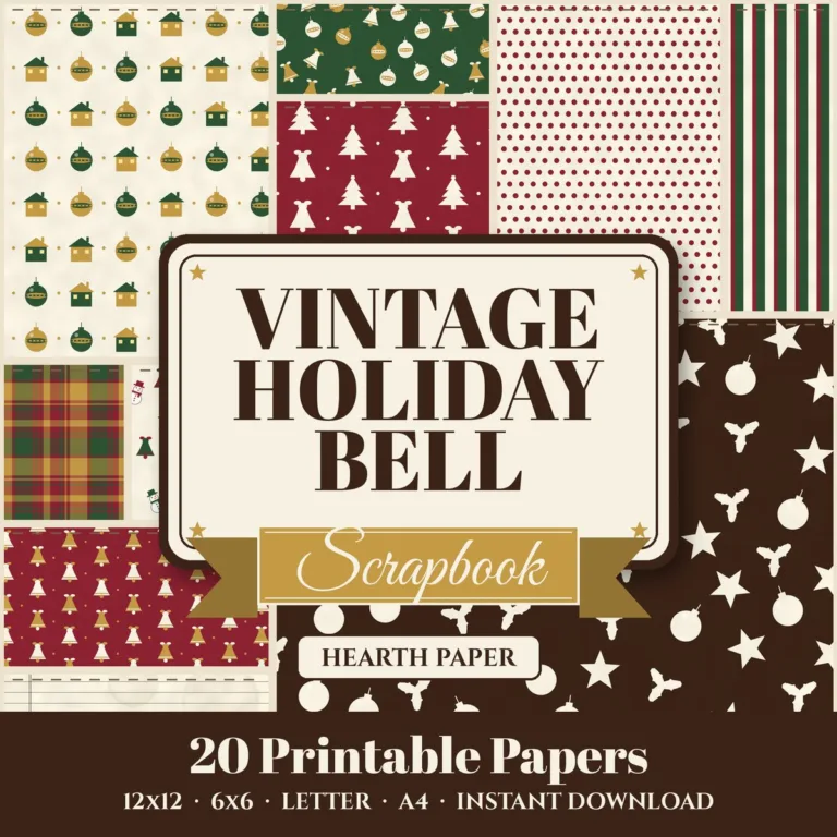 Vintage Holiday Bell Digital Paper Pack cover