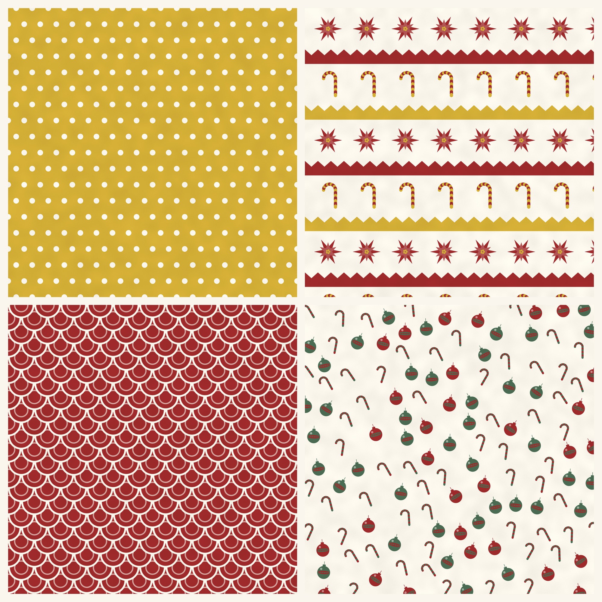 Vintage Poinsettia Charm Digital Paper Pack preview 6