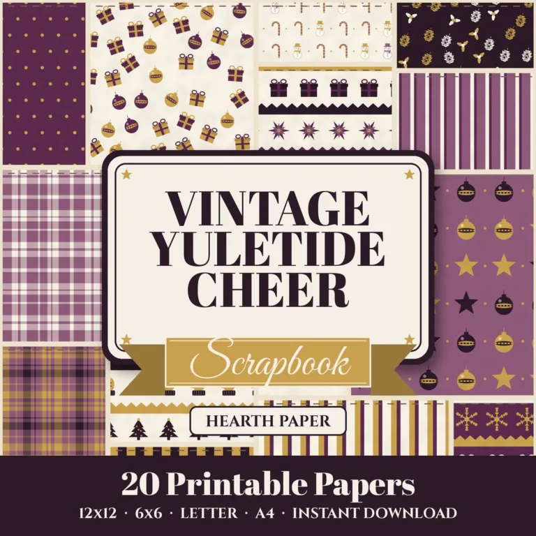 Vintage Yuletide Cheer Digital Paper Pack cover