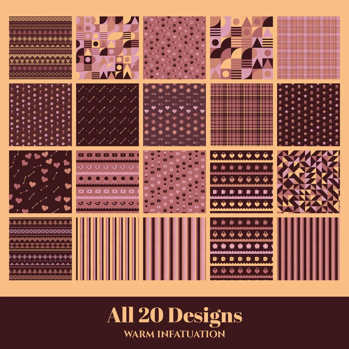 Warm Infatuation Digital Paper Pack preview 2