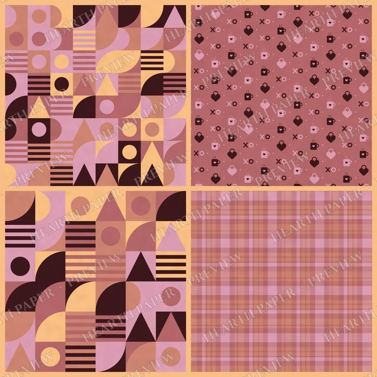 Warm Infatuation Digital Paper Pack preview 5